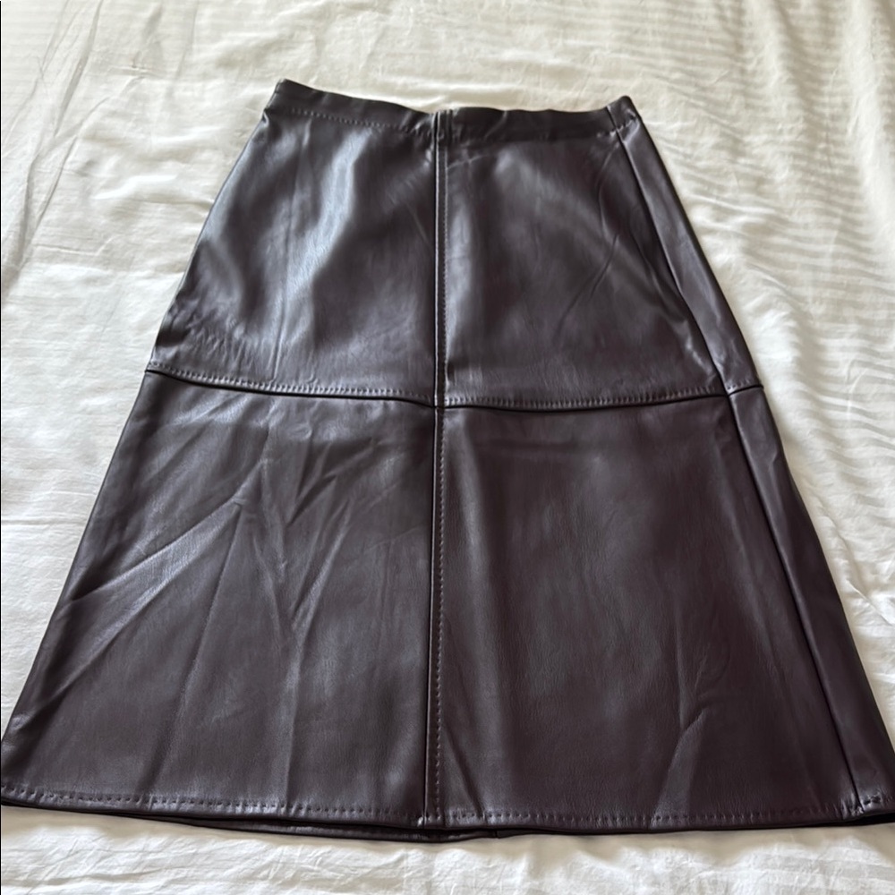 Max Studio Wine Midi A-Line Skirt